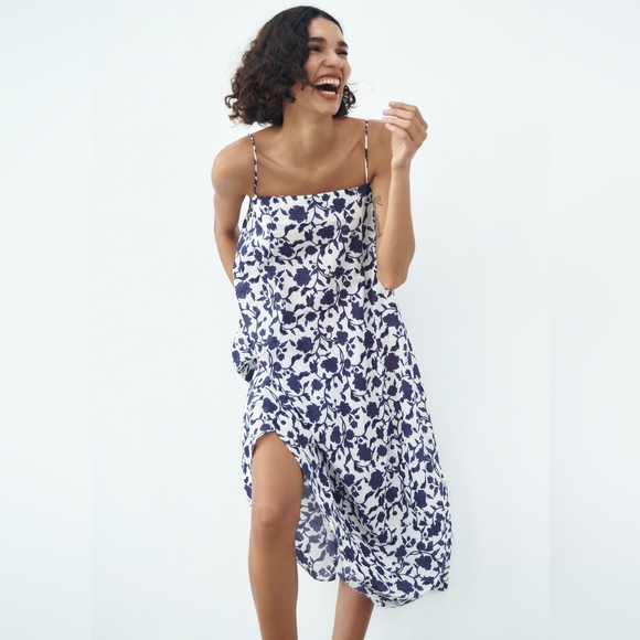 NWT Zara Floral Printed Cotton Dress - 2183/072 - Picture 3 of 11